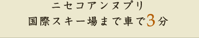 ニセコアンヌプリ国際スキー場まで車で3分