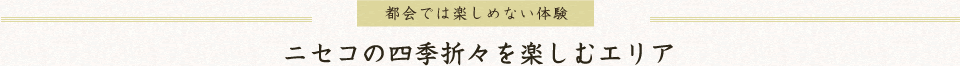 ニセコの四季折々を楽しむエリア