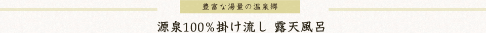 源泉100％掛け流し　露天風呂